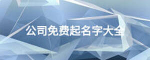 公司免費(fèi)起名字大全