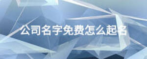 公司名字免費(fèi)怎么起名