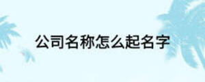 公司名稱(chēng)怎么起名字