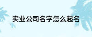 實(shí)業(yè)公司名字怎么起名