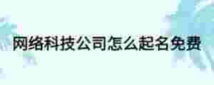 網絡科技公司怎么起名免費