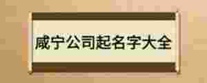 咸寧公司起名字大全