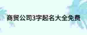 商貿(mào)公司3字起名大全免費