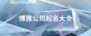 博雅公司起名大全