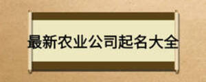 最新農(nóng)業(yè)公司起名大全