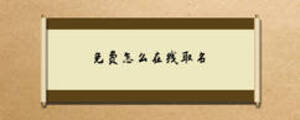 免費(fèi)怎么在線取名