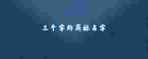 三個字的商標名字