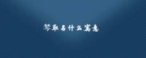 棽取名什么寓意