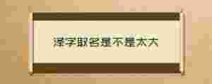 澤字取名是不是太大