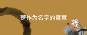 楚作為名字的寓意
