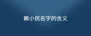 賴(lài)小民名字的含義