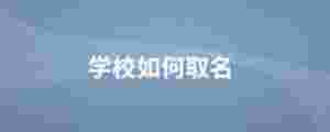 學校如何取名