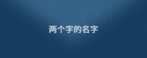 兩個(gè)字的名字