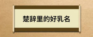 楚辭里的好乳名