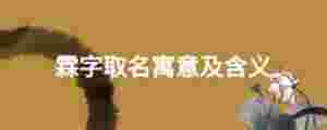 霖字取名寓意及含義