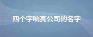 四個字響亮公司的名字