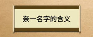 奈一名字的含義
