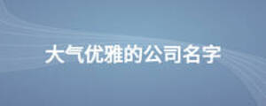 大氣優(yōu)雅的公司名字
