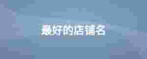 最好的店鋪名