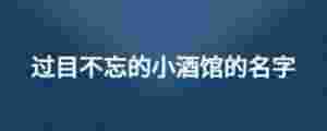 過目不忘的小酒館的名字