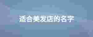 適合美發(fā)店的名字