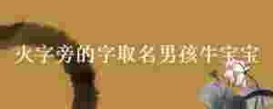 火字旁的字取名男孩牛寶寶