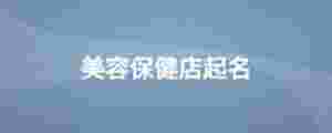 美容保健店起名