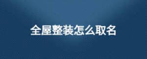 全屋整裝怎么取名