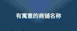 有寓意的商鋪名稱(chēng)