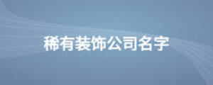 稀有裝飾公司名字