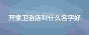 開家衛浴店叫什么名字好