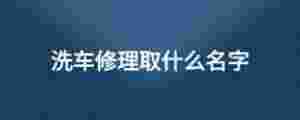 洗車修理取什么名字