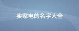 賣家電的名字大全