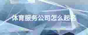 體育服務公司怎么起名