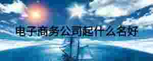 電子商務公司起什么名好