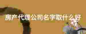 房產(chǎn)代理公司名字取什么好