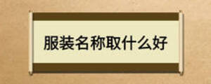 服裝名稱取什么好