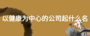 以健康為中心的公司起什么名