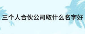 三個(gè)人合伙公司取什么名字好