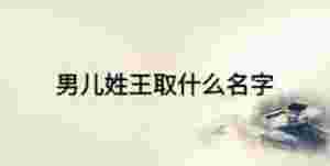 男兒姓王取什么名字