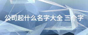 公司起什么名字大全 三個(gè)字