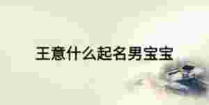 王意什么起名男寶寶