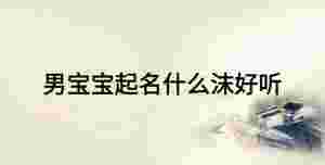 男寶寶起名什么沫好聽