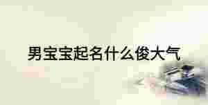 男寶寶起名什么俊大氣