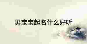 男寶寶起名什么好聽