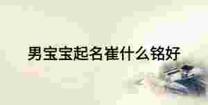 男寶寶起名崔什么銘好
