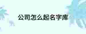 公司怎么起名字庫
