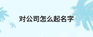 對公司怎么起名字