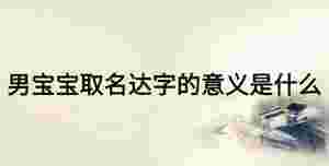 男寶寶取名達字的意義是什么