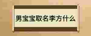 男寶寶取名李方什么